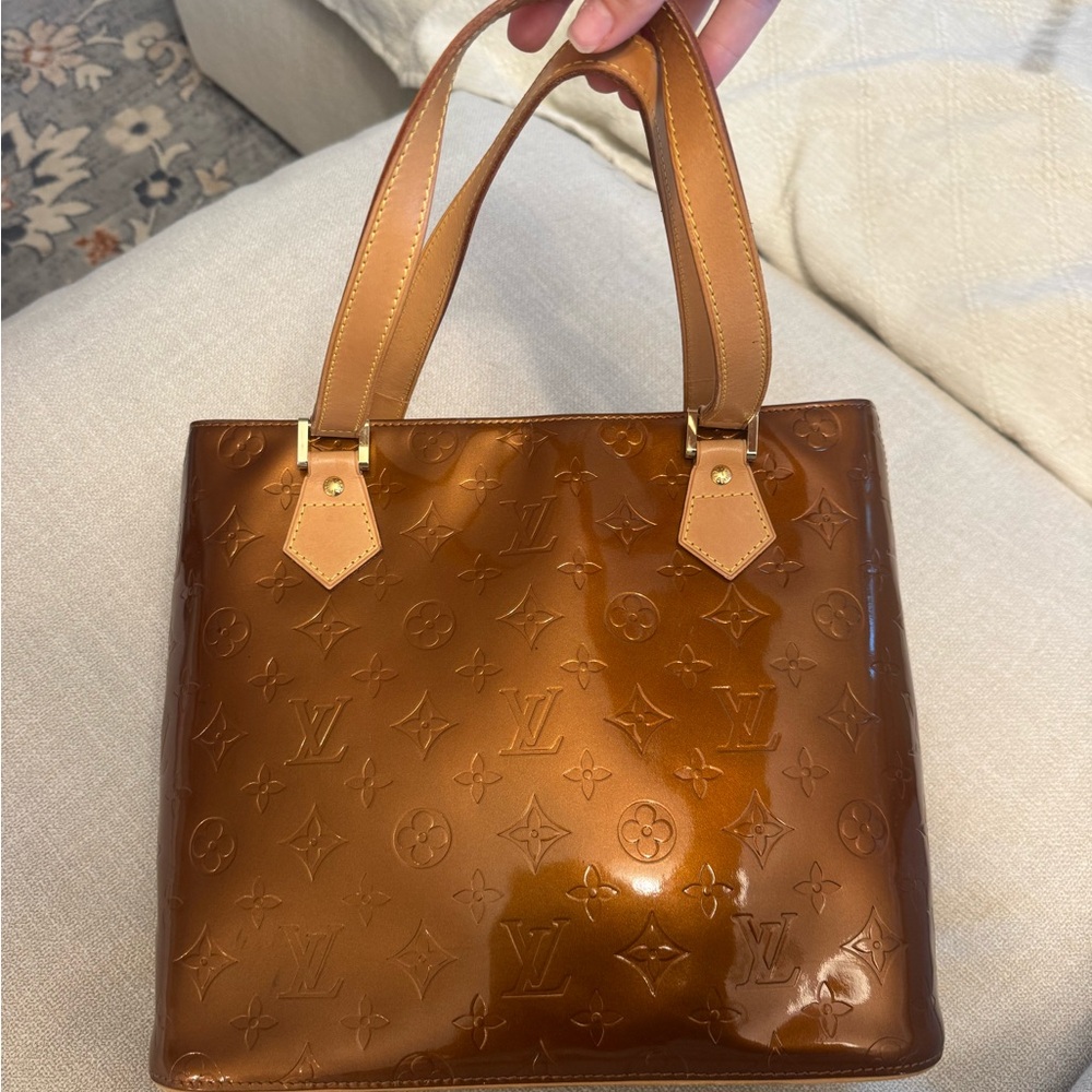 Louis Vuitton Vernis Caramel Brown Monogram Tote - Picture 1 of 12
